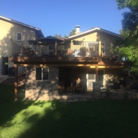 1811 - Deck Expansion Game Room Add On Stone Wall Fire Pit