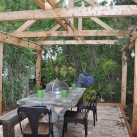 1704 Brick Patio A Frame Pergola