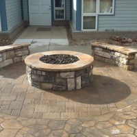 1603D - Hospice Stone Firepit and Seat Walls