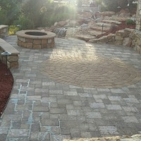 1508E - Paver Patio Circle Pack Firepit Seat Wall Siloam Stone Steps