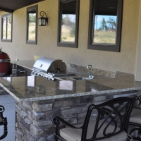 1609A - Outdoor Kitchen BBQ Sink Granite Countertop