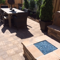 1508Q - Paver Patio Stone Firepit Seat Wall With Back