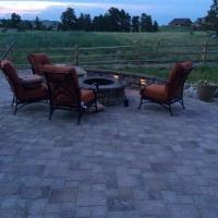 1608F - Paver Patio with Firepit Low Volatge Light