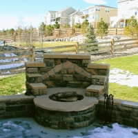 1508V - Stone Firepit With Seat Wall