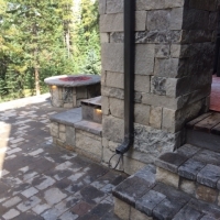 1609K - Stone Steps with Lights Paver Patio Firepit